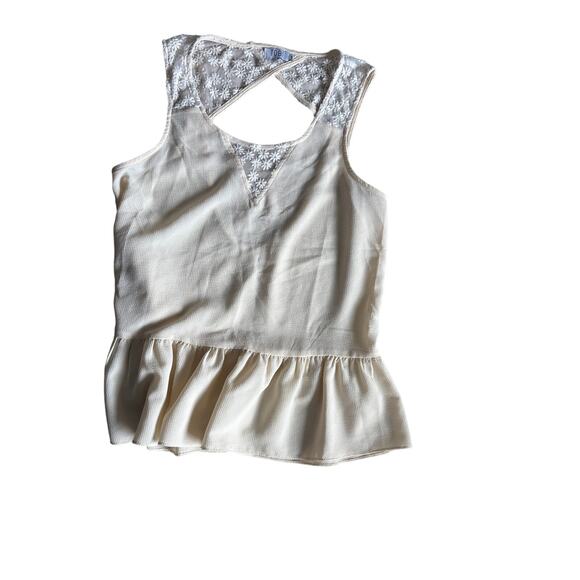 Y2K Tobi Lace Back Peplum Blouse Cream Size S - Picture 6 of 6
